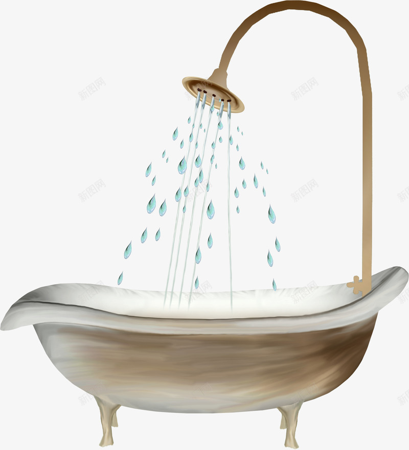 浴缸png免抠素材_88icon https://88icon.com 水滴 浴缸 缸