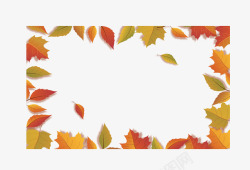 金色秋天枫叶边框矢量图素材