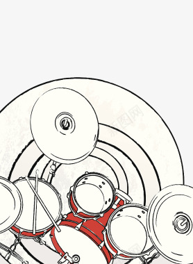 烤鸭插图装饰插图架子鼓线稿图标图标