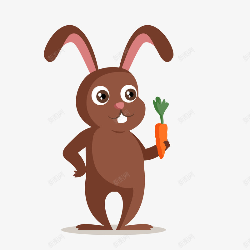 拿着胡萝卜的兔子png免抠素材_88icon https://88icon.com 卡通兔子 卡通动物 可爱兔子 小兔子 背景装饰 胡萝卜