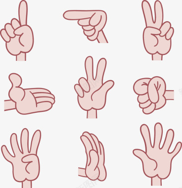 手绘手势指示符号图标矢量图图标
