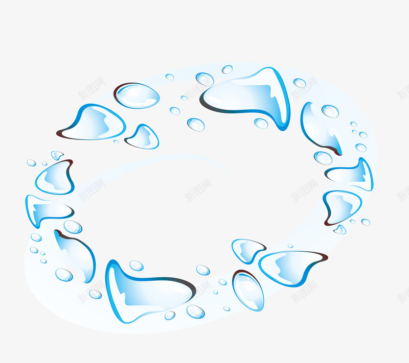蓝色圆形动感透明水晶水滴png免抠素材_88icon https://88icon.com 动感 水晶 水滴 蓝色