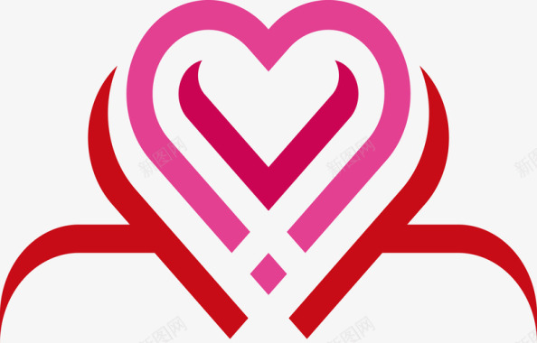 logo粉红心形logo矢量图图标图标