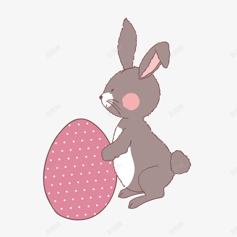 手绘插画复活节兔子png免抠素材_88icon https://88icon.com 卡通兔子 可爱动物 小兔子 手绘兔子 矢量装饰 红色