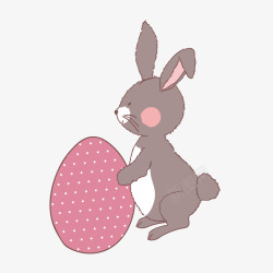 手绘插画复活节兔子素材