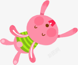 粉色可爱开心小兔子素材