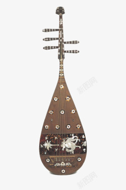 中国风木质古代乐器琵琶素材