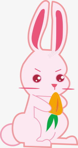 粉色小兔子矢量图素材