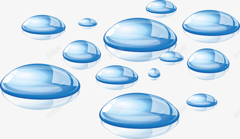 水滴png免抠素材_88icon https://88icon.com 冰爽 夏天 水珠 滴水 珠 蓝色 雨水