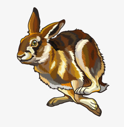 手绘奔跑中的兔子素材