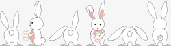 卡通传送彩蛋的兔子矢量图素材