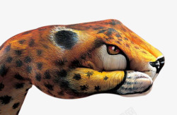 创意彩绘豹子头素材