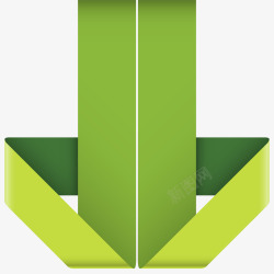 绿色纸折条幅矢量图素材
