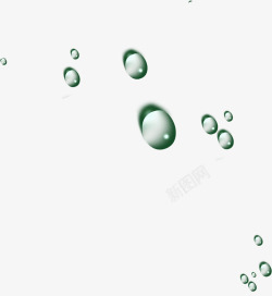 绿色卡通晶莹水珠液体素材