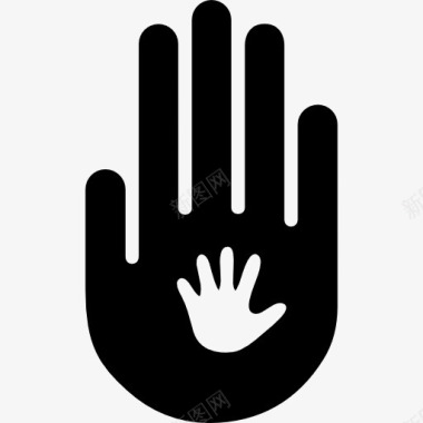 手势孩子的手在成人手图标图标