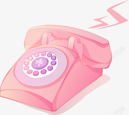 粉红纸手绘电话图标图标