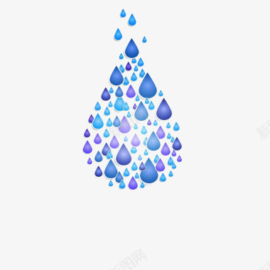 卡通山水水滴形状图标图标