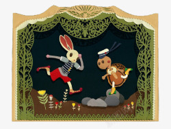兔子赛跑卡通兔子和乌龟高清图片