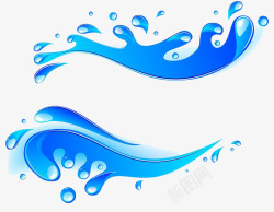 海浪图形蓝色水滴高清图片