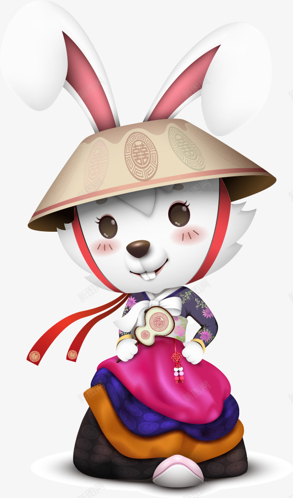 卡通手绘可爱穿衣服兔子png免抠素材_88icon https://88icon.com 卡通的动物 可爱穿衣服的兔子 平面动物 平面动物素材 手绘的兔子 矢量兔子