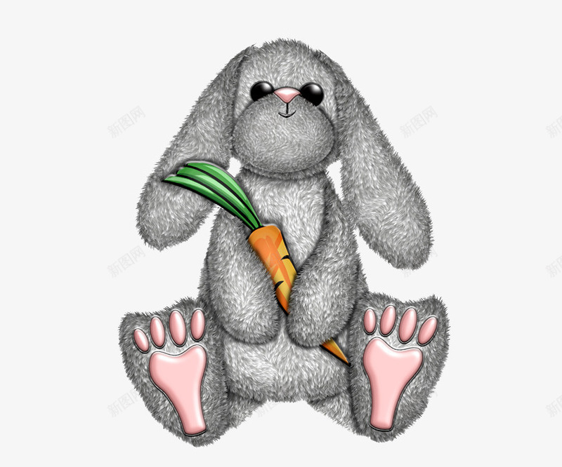 抱萝卜的玩偶兔子png免抠素材_88icon https://88icon.com 动物 玩偶 玩具