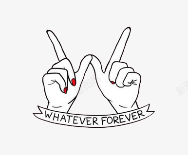 WHATEVERFOREVERpng免抠素材_88icon https://88icon.com 手 手势 手绘 英文