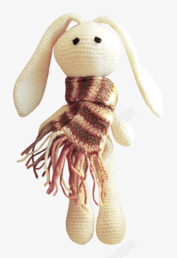 戴围巾的兔子毛绒玩具素材