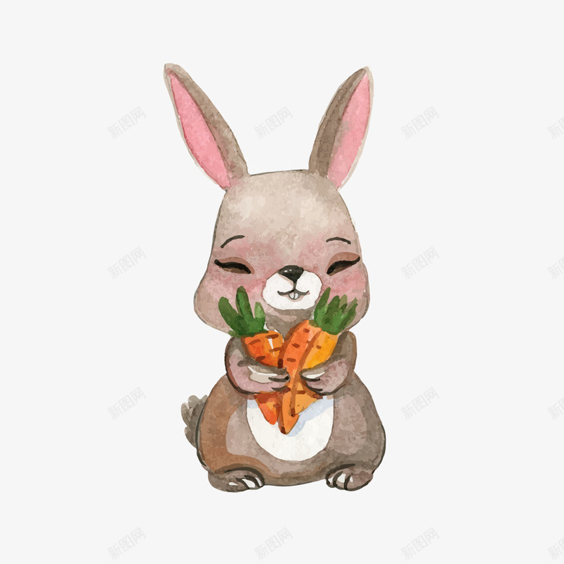 小兔子手里的胡萝卜png免抠素材_88icon https://88icon.com q版兔子 动物 小兔子 手绘兔子 抱胡萝卜的兔子 水彩兔子 胡萝卜 食物