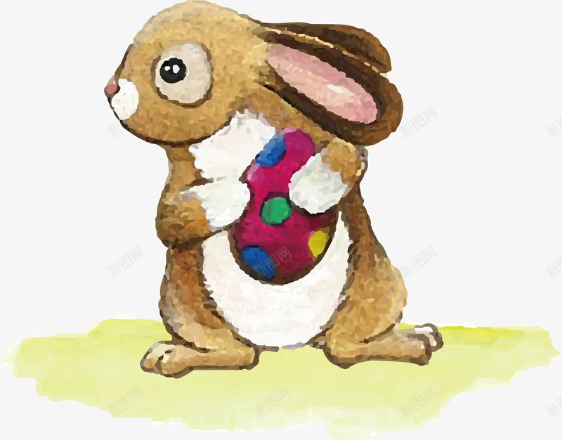 水彩复活节可爱兔子矢量图ai免抠素材_88icon https://88icon.com 兔子 动物设计 卡通 可爱 可爱兔子 复活节 矢量图