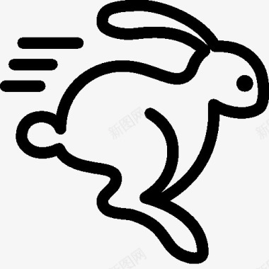 动物跑的兔子图标图标