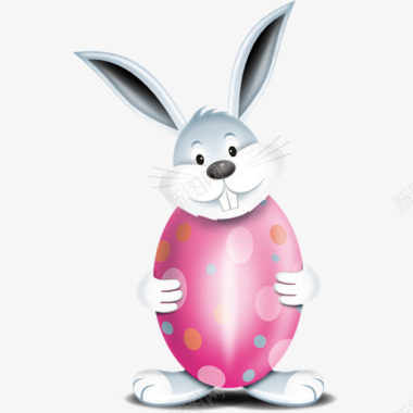 兔子bunny和红色彩蛋图标图标