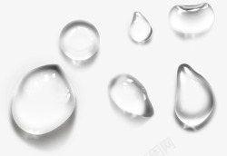 白色透明水滴素材