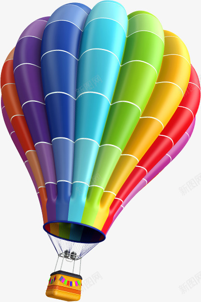 彩色条纹热气球装饰png免抠素材_88icon https://88icon.com 彩色 条纹 热气球 装饰