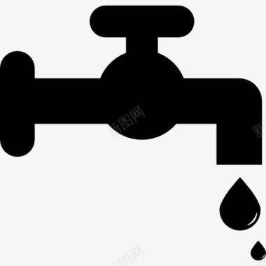 健身工具水龙头的水滴图标图标