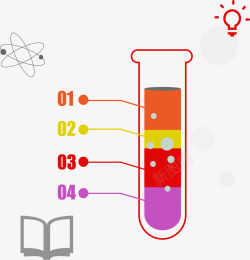 分成彩色试管液体ppt矢量图素材