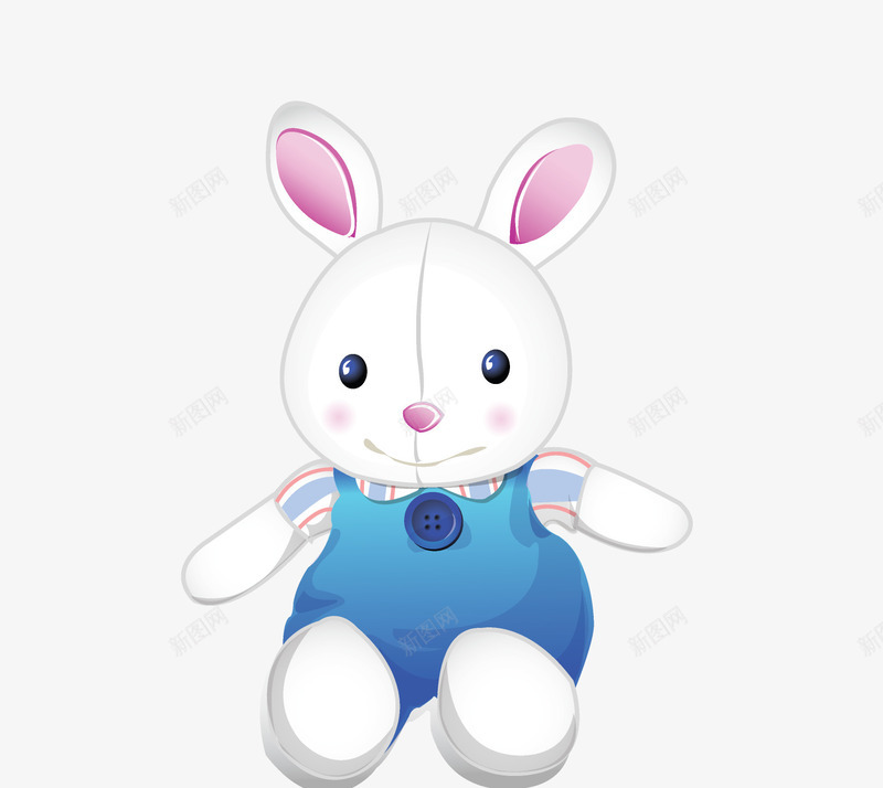 穿衣服的小兔子玩偶png免抠素材_88icon https://88icon.com 动物 卡通 可爱的 小白兔 扣子 玩偶 衣服