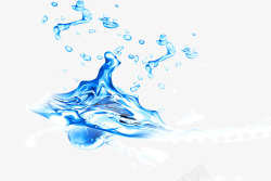 水水花蓝色水滴素材