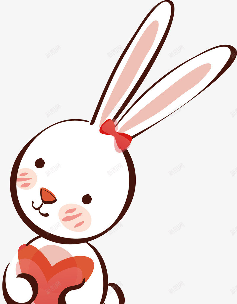 白色小兔子矢量图ai免抠素材_88icon https://88icon.com 兔子 兔子简笔画 动物 可爱 爱心 白色 矢量图 耳朵