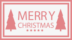 粉红色圣诞树圣诞标签矢量图素材