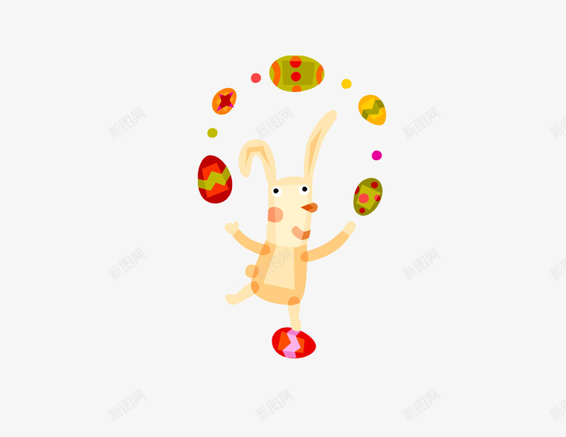 卡通小兔子玩杂技png免抠素材_88icon https://88icon.com PNG 卡通 可爱 小兔子 杂技