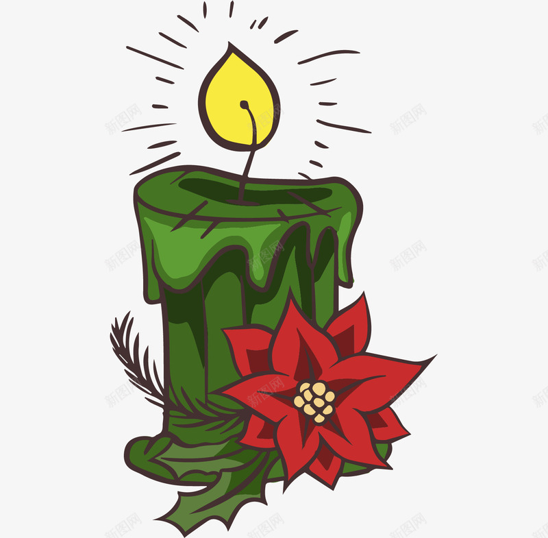 绿色蜡烛png免抠素材_88icon https://88icon.com 光亮 圣诞蜡烛 火焰 点燃 燃烧 绿色的 蜡烛