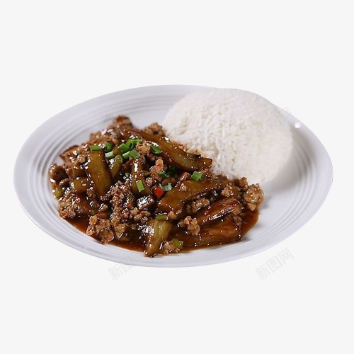 鱼香茄子烧肉丝饭png免抠素材_88icon https://88icon.com 主食 米饭 红烧茄子 肉丝饭 茄子 鱼香口味 鱼香茄子饭