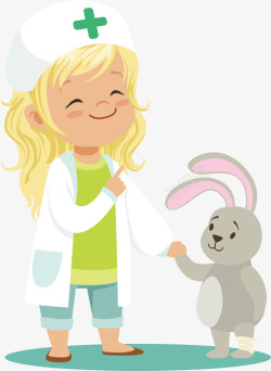 宠物医生和小兔子素材
