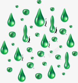 绿色精美水滴水珠矢量图素材