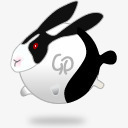 卡通黑白小兔子图标图标