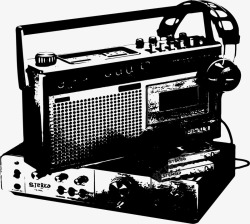 音乐元素乐器收音机矢量图素材