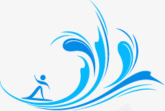 海洋冲浪蓝色水波水滴矢量图高清图片