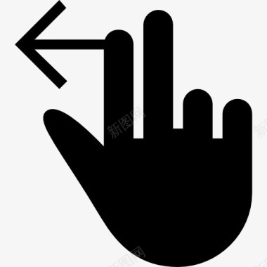 钱的象征向左滑动界面符号两手指的黑色手图标图标