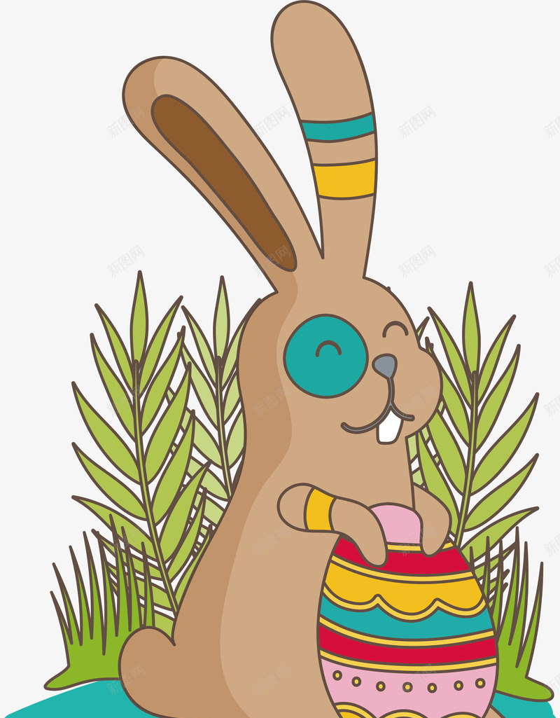 坐着发呆的兔子矢量图eps免抠素材_88icon https://88icon.com 卡通兔子 可爱的兔子 手绘兔子 抱着彩蛋 民族风 矢量png 矢量图