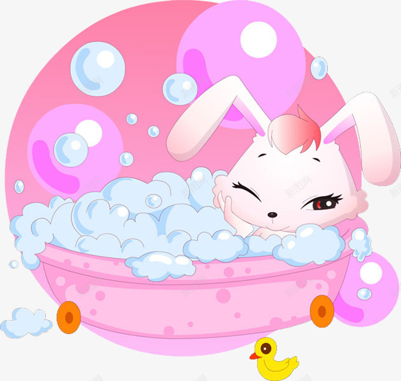 洗泡泡浴的兔子png免抠素材_88icon https://88icon.com 兔子 沐浴 泡泡浴 洗澡 老板疯了